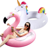 Inflatable Pool Floats Flamingo Unicorn Swim Tube Rings